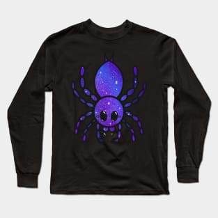 Colorful Cartoon Tarantula (Night Sky) Long Sleeve T-Shirt